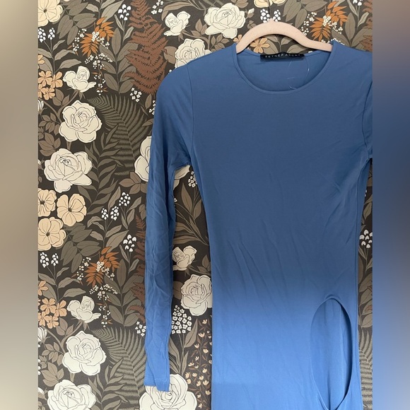 NWOT ZEYNEP ARCAY Cut Out Long Sleeve Dress in Blue size 0 - Picture 8 of 11
